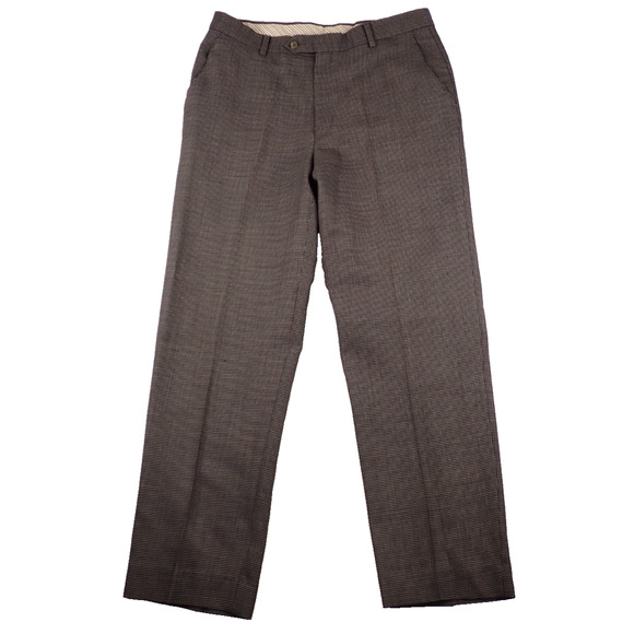 Vintage 60s 70s Mens Houndstooth Wool Pants Berle Tailored 32x30 Grandpacore - Picture 1 of 8